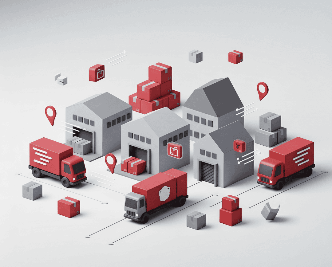 Illustration of logistics and supply chain operations